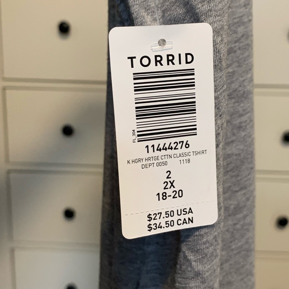 Torrid Simple Gray V-Neck - Picture 3 of 3